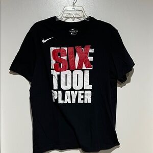 Nike Black Tee with Red and White Graphic